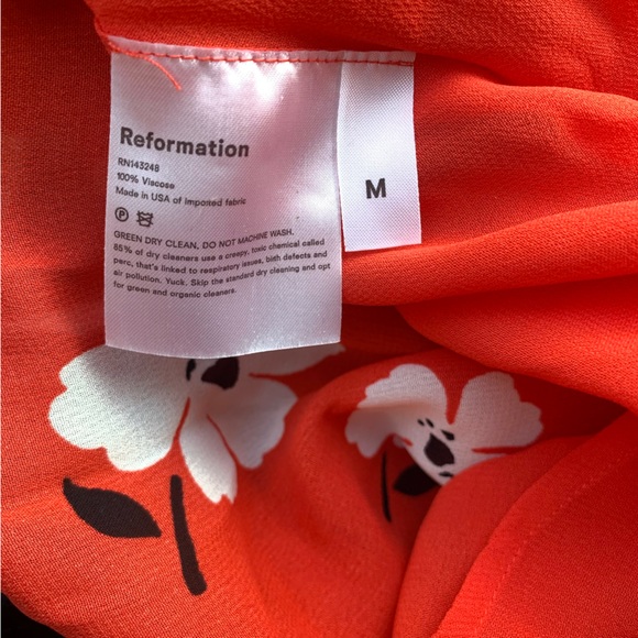 Reformation Inka Dress (Chiquita) Size M Floral Smocked Square neck Shot Sleeve - Picture 6 of 10